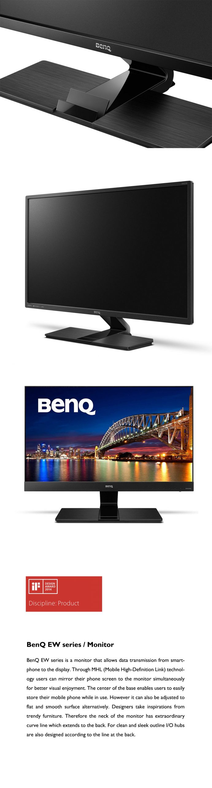 明基BenQ EW系列显示器 ｜ 获颁2014 iF Design Award设计大奖